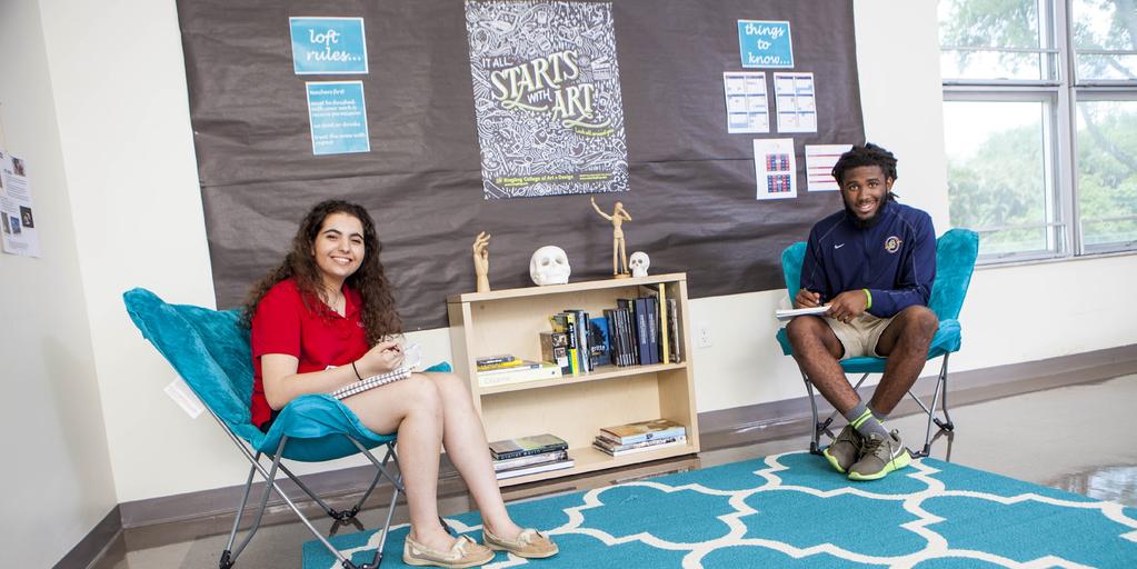 around thirty-minute peer-tutoring sessions, where students can book appointments in advance or simply walk in.