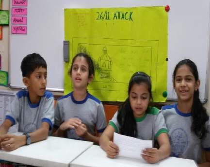 Students took on the role of news reporters to explain their