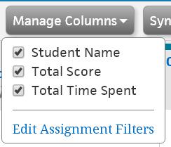 Managing Grades Function Looks like this... Manage Columns.