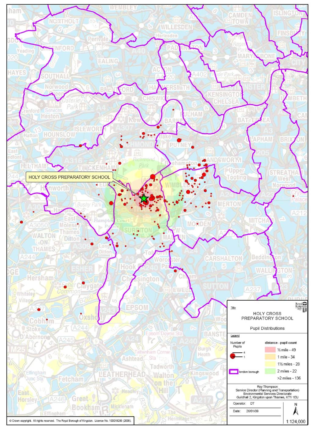 CATCHMENT AREA Analysis of catchment area: More than half of the pupils, 136 (51%) live further than 2 miles away from the school, which means it is too far to cycle or walk to school.