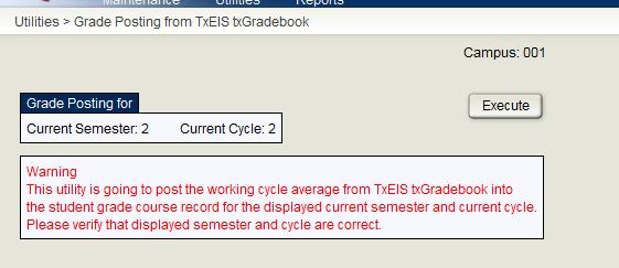 Click made.. Check the error listing for any grade changes that need to be 10.
