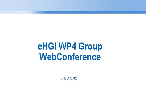 5.3 Presentation to the ehgi WP4