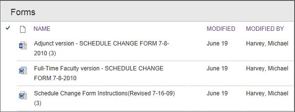 Double click the appropriate Schedule Change Form that is on the Student Records Department Page and click SAVE AS on the File menu.