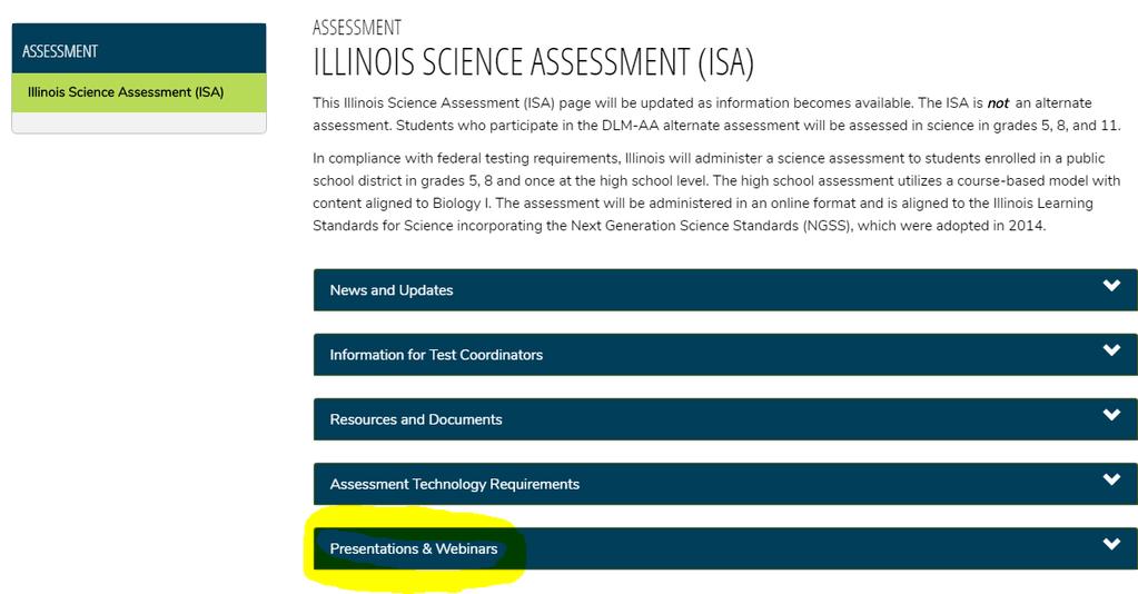 Corrections Process Webinar Illinois Science Assessment If you missed the live ISA webinar on