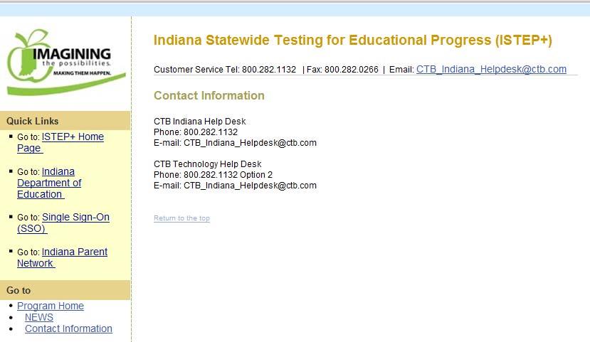 CTB IN Web Portal News, Forum, Help Desk CTB Indiana Helpdesk k CTB IN Help Desk This web page contains static