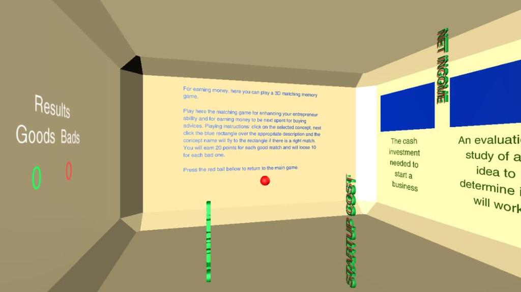 Fig. 4. Initial view of a sample 3D dynamic matching mini-game. Fig. 5. Game play of the zooming sequence mini-game.