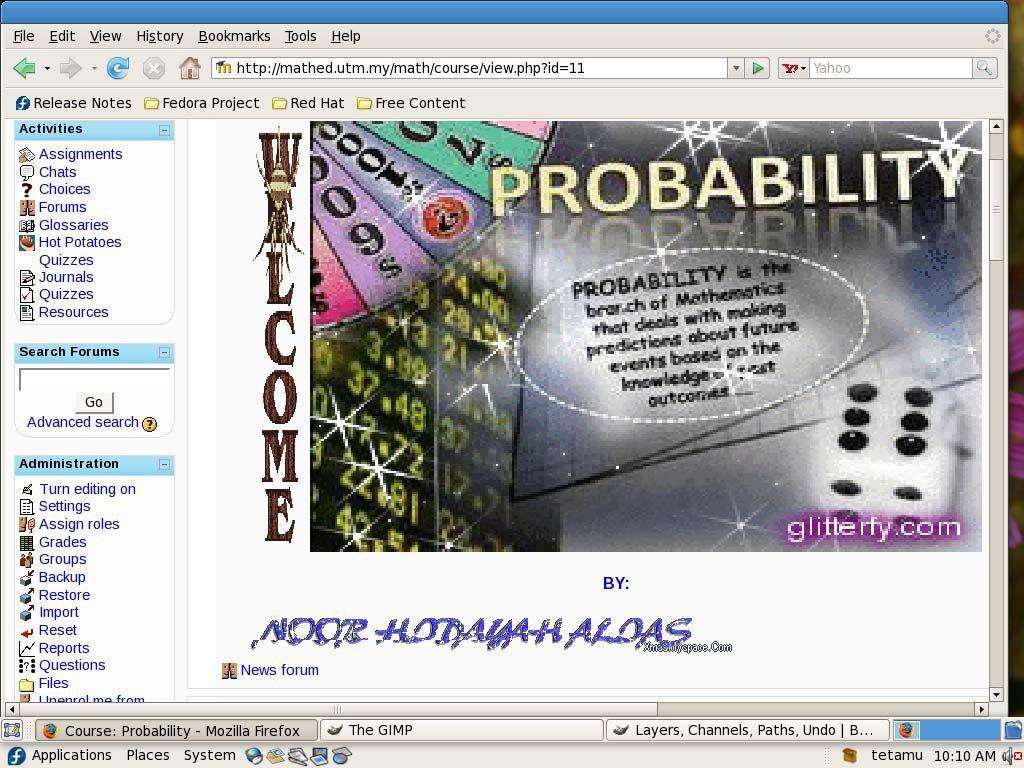 Struktur Penyampaian Rajah 4 : Paparan Topik Probability Bersama Topik Lain Pada permulaan web portal Probability, pembangun telah menggunakan perisian Adobe