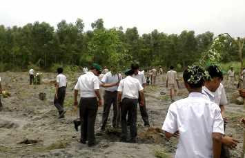 Over 160 students helped turn eight acres of barren land into a green