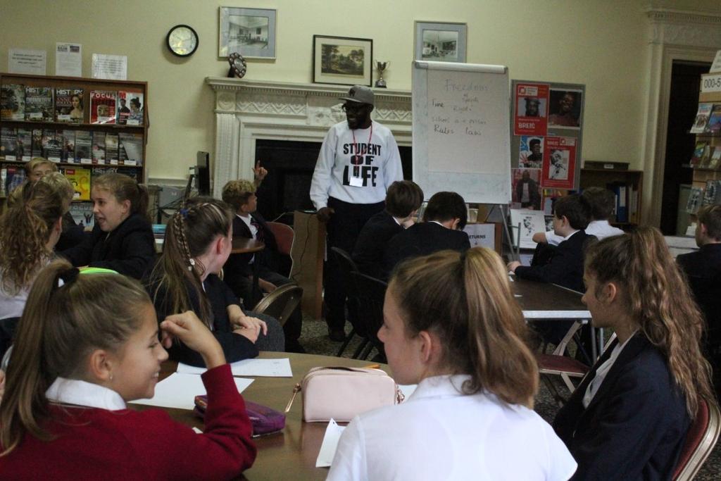 Breis, our guest poet and London rap artist, shared some of his own work while getting pupils to join in with