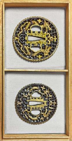 katana, several hand guards (tsuba) representing the 16th through late 19th Century, a signed and dated spear point (Yari), a framed group of various arrowheads