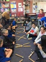 After being welcomed to our school by our Kapa Haka group and joining us for liturgy led by Rooms 3 and 4, the group of 14 students and 3 teachers enjoyed activities with the Toki hub and joined the