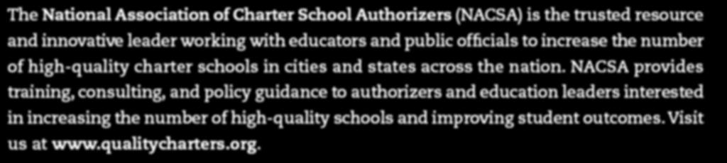 sept 2009 Charter School Performance Accountability The National Association of Charter School Authorizers (NACSA) is the trusted