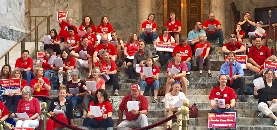 Educators Rise Up All Across WA Teachers singing songs on the