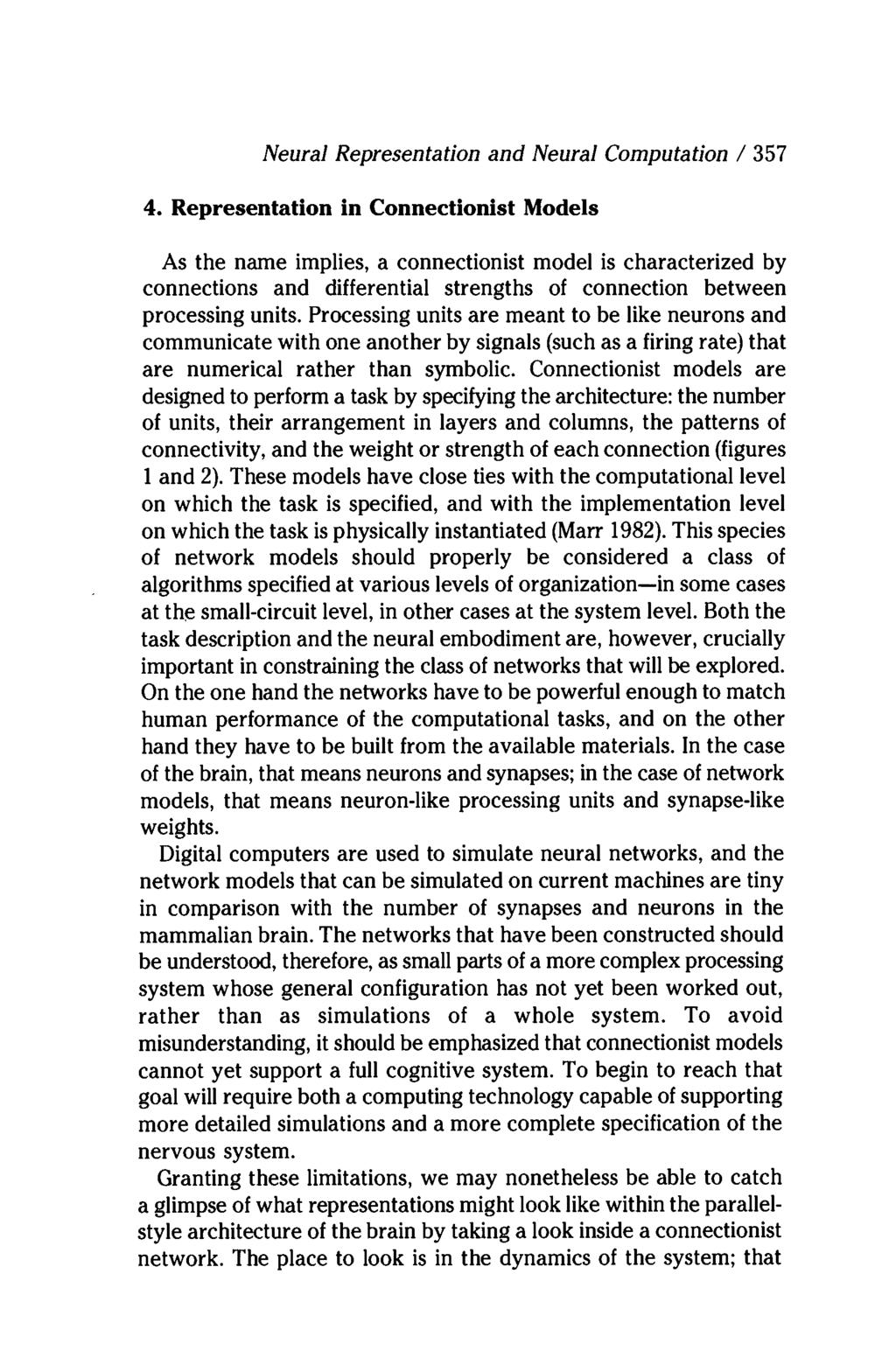 Neural Representation and Neural Computation / 357 4.