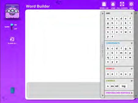 Decode Words Decode Word activities decode words sound-by-sound or by spelling pattern and are found in the Code section. Click the buttons to hear the word read by sound or in full.