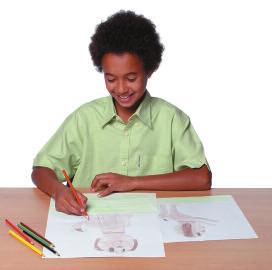 a b c d 1 The boy s drawing pictures of a