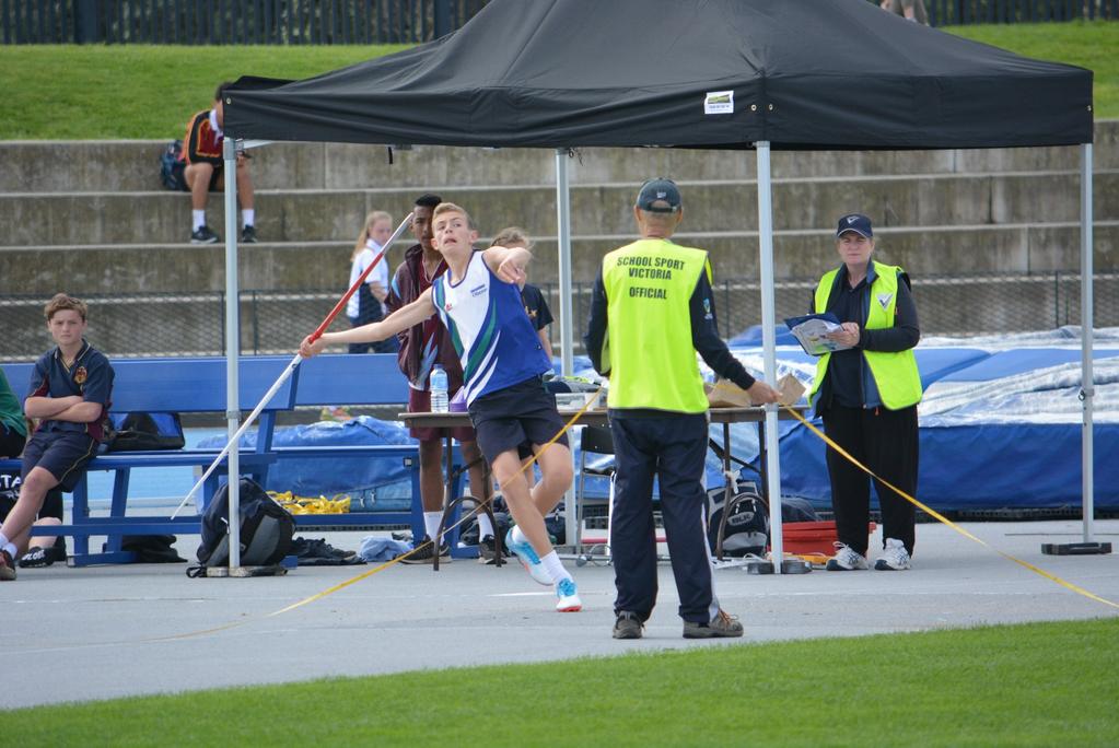 We had Chris McMahon and Max Houliston competing in the 16-20 Years Boys 1500m Walk, Malaika Yenkeni in the 13 Years Girls Discus, Kade McKenzie contesting the 13 Years Triple Jump, High Jump and