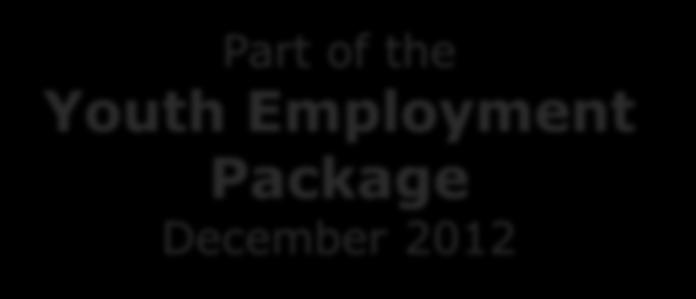 Background Part of the Youth Employment Package December 2012 Youth Guarantee Quality Framework