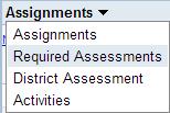 On the Homeroom tab there are two locations where data for these items can be entered: the Required Assessments dropdown menu and the
