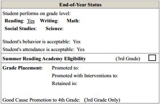 Entering End of Year Status Items: The End of Year Status assessment items are located in Grading Period 4 in the Required Assessments menu for the Homeroom class tab only.