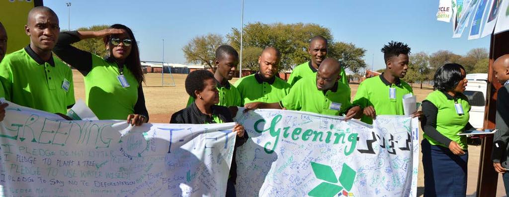 CAMPUS GREENING Greening a TVET College initiative TSHEGOFATSO RAPOO E-Media and Communications Administrator niversities and Colleges that tackle the Green challenge will better serve Utheir