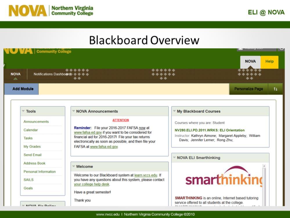 Your course will be available in Blackboard on the course start date.