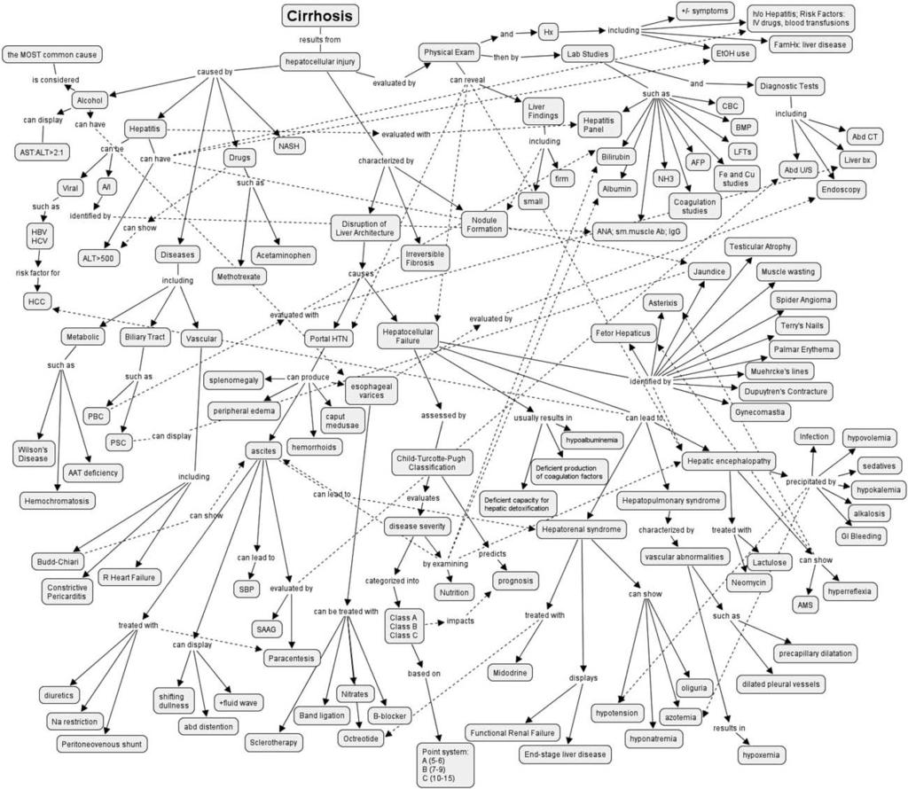 Torre et al Learning Theories for Medical Educators 905 Figure Example of a concept map developed by a third-year medical student rotating through a medicine clerkship.