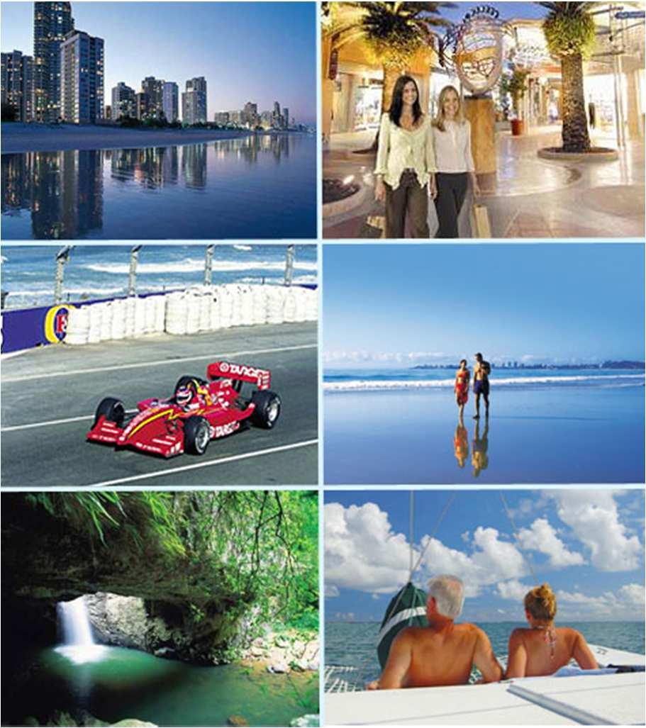 Location QLD Gold Coast (Southport) 500,00 people Beach 42 km long Seasons