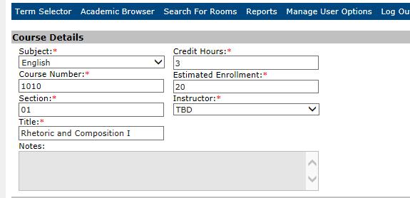 How to Edit Course Details: Listing the Instructor When instructors are new, they won t be listed in the drop down for Instructor.