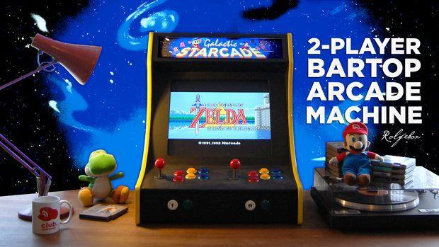 Building a Raspberry PI Retro Arcade The 'Galactic Starcade' is a DIY retro arcade cabinet for two players.