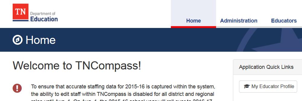 Locating 2015-16 Educator Evaluation Forms in TNCompass Step 1) Login to
