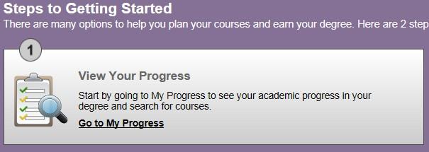 9. To view the courses completed, in progress, and needed for your goal listed under the Programs heading, click on the button labeled View Your Progress (see screenshot below).