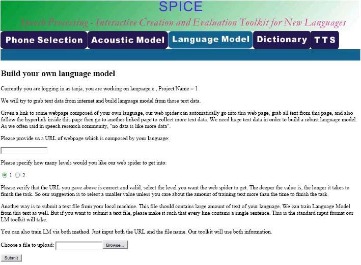 Projekt: SPICE Rapid Language