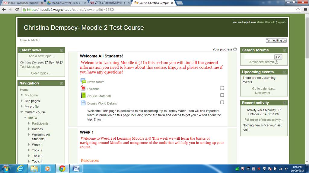 Turn Editing On In order to edit your Moodle course page, the first thing you have to do is turn the editing