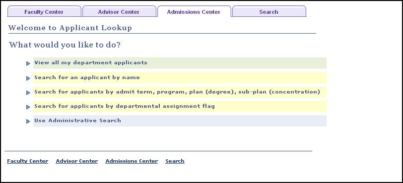 Admissions Center The Admissions Center is available in STORM for faculty who have access to review Graduate School or Engineering Professional Masters applications for their department.