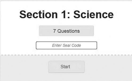 Part 2 Online You should see a screen that says, Section 1: Science and shows there are 7 questions. In this section, you will learn how to respond to different types of science questions.