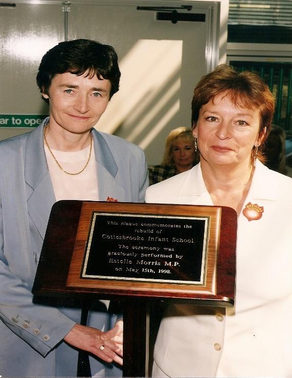 Baroness Morris (Formerly Estelle Morris MP) with Mrs Ann Phillips (Headteacher 1995 2005) The