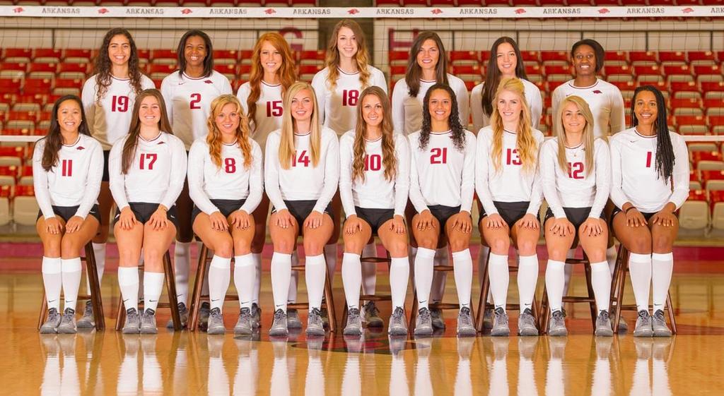 2015 @RAZORBACKVB SCHEDULE DATE OPPONENT SITE TIME August 28 McNeese State! Barnhill Arena 7 p.m. August 29 Army! Barnhill Arena 11 a.m. August 29 Kansas! Barnhill Arena 7 p.m. September 4 vs.