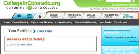 d. Click on the College In Colorado logo at the top