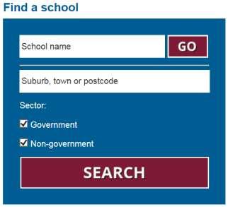 Where it states School name, type in the name of the school you wish to view, select the school from the drop-down list and select <GO>.