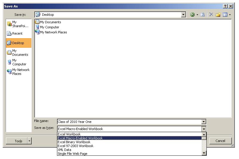Macro Security Options in Excel 2007 Exhibit 4 Exhibit 6. Saving the EWS MG Tool Exhibit 5.