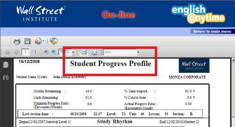 Check Your Progress This function shows the Student how they are progressing