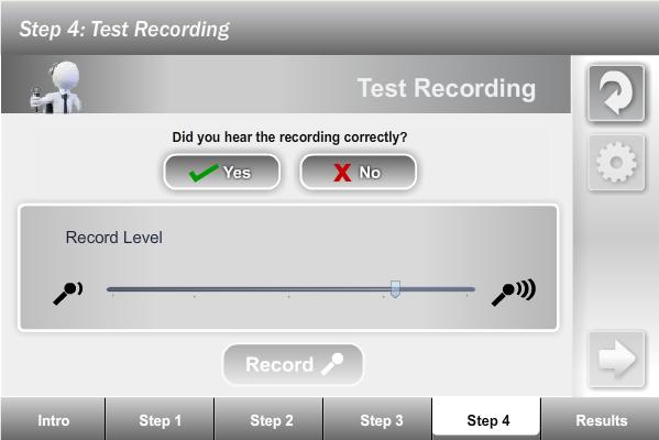 Students can choose to Replay the animation or click the Record icon to continue. The Student must speak into the microphone for five seconds.