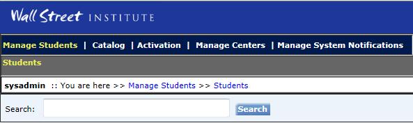 4. Managing Students 4.1. Admin Tool Login Enter your username and password and click Login to access the Admin Tool homepage. Upon login the user will see the Manage Students screen: 4.2.