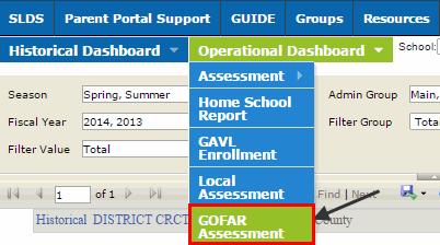 The user has the ability to customize and view the reports by Date School Test All Levels Accessing the Assessment Response Reports via the SLDS 1. Log on to your Student Information System (SIS). 2.