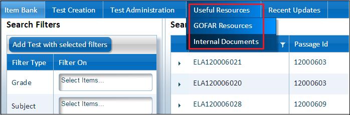 GOFAR User Guide 97 Useful Resources The useful resources tab has additional information for GOFAR users.