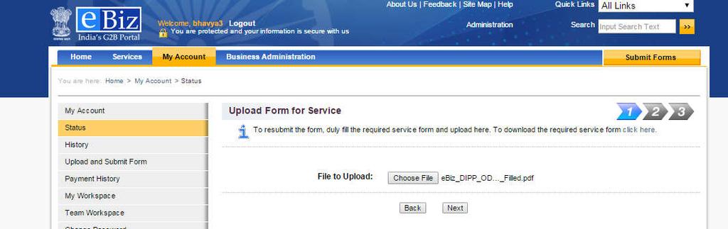 Application can resubmit by clicking on Resubmission required and Resubmit and upload the new form.