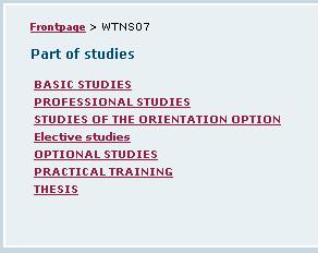 If you choose one of the suggested groups, you will be shown the study parts of that particular group.
