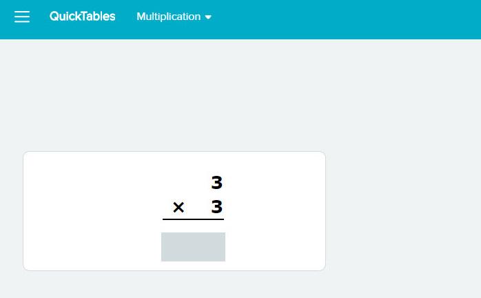How to Find It: Select the menu in the top-left corner Select QuickTables Select the + sign Select a math table to practice The first time