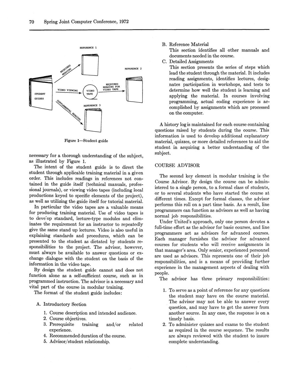 70 Spring Joint Computer Conference, 1972 REFERENCE 1 o REFERENCE o REFERENCE 3 Figure I-Student guide 2 nec~ssary for a thorough understanding of the subject, as Illustrated by Figure 1.